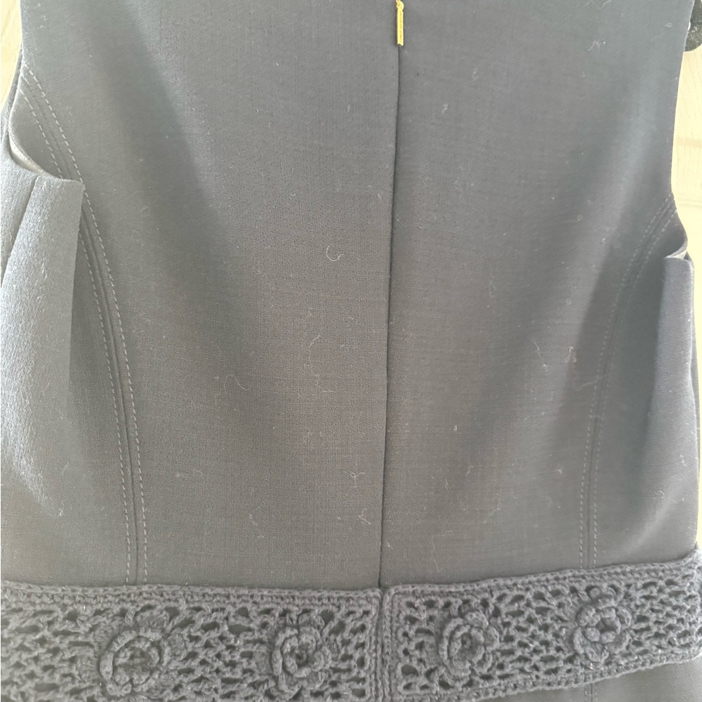 Tory Burch Navy Sleeveless Midi Dress with Crochet Waist - Picture 5 of 5